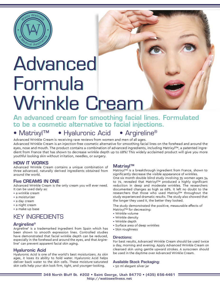 Advanced Wrinkle Cream – Watts Wellness & Medical Aesthetics